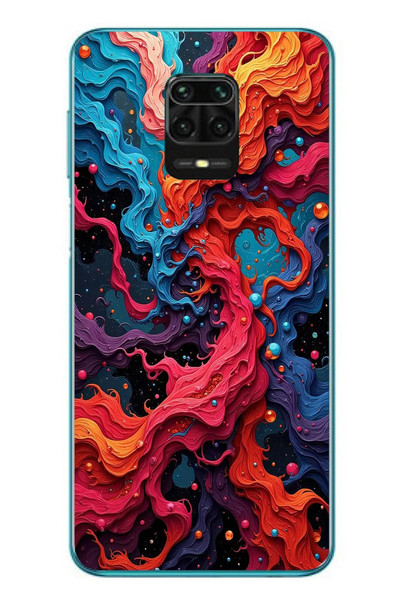 Le Balvo Redmi Note 9s Uyumlu Dalgaların İz Karışımı Baskılı Silikon Kılıf