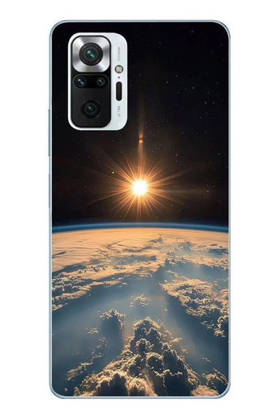 Le Balvo Redmi Note 10 Pro Uyumlu Uzay Günbatımı Baskılı Silikon Kılıf