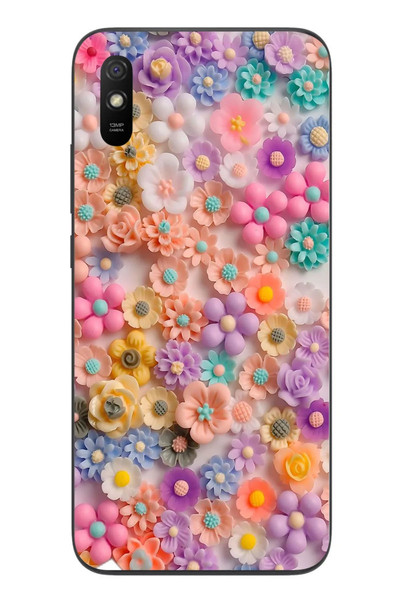 Le Balvo Redmi 9A Uyumlu Çiçek Bükleleri Baskılı Silikon Kılıf