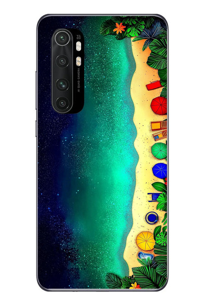 Le Balvo Xiaomi Mi 10 Lite Uyumlu Tatil Kumsal Gecesi Baskılı Silikon Kılıf
