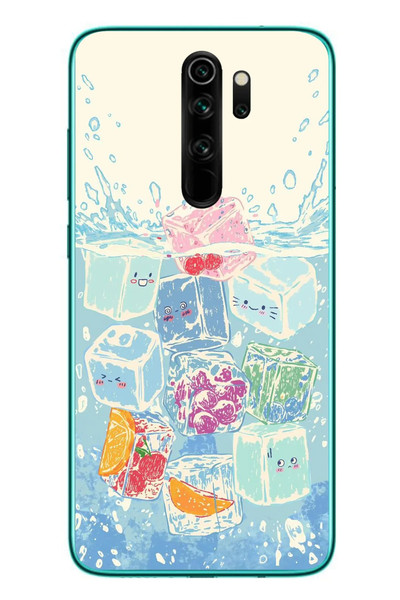 Le Balvo Redmi Note 8 Pro Uyumlu Kare Buzlar Baskılı Silikon Kılıf