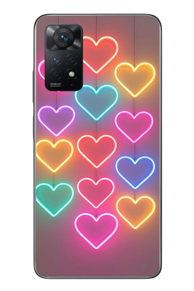 Le Balvo Redmi Note 11 Pro 4G Uyumlu Neon Kalpler Baskılı Silikon Kılıf