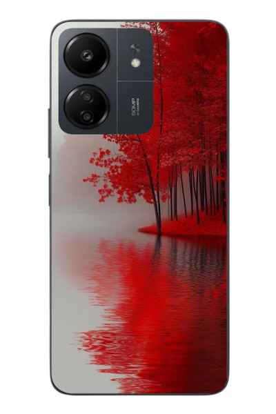 Le Balvo Redmi 13C Uyumlu Sonbahar Gölü Baskılı Silikon Kılıf