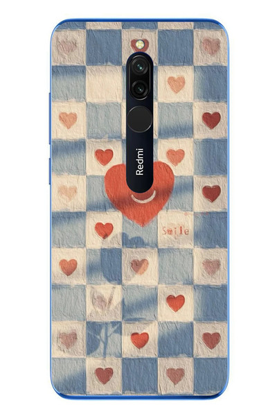 Le Balvo Redmi 8 Uyumlu Kalplerin Gülümsemesi Baskılı Silikon Kılıf