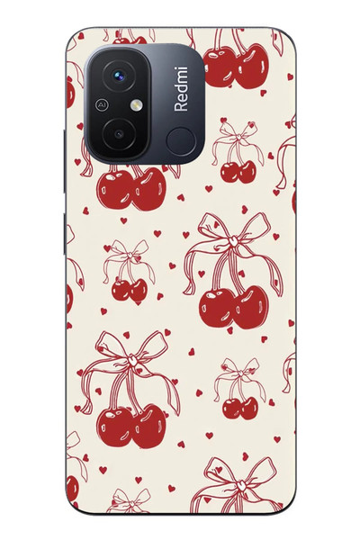 Le Balvo Redmi 12C Uyumlu Kiraz Bukleleri Baskılı Silikon Kılıf
