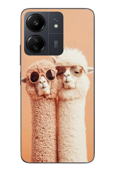 Le Balvo Redmi 13C Uyumlu Sevgili Lamalar Baskılı Silikon Kılıf