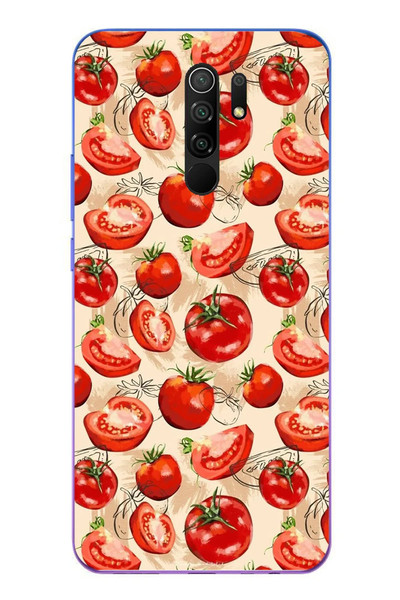 Le Balvo Redmi 9 Uyumlu Domatesler Baskılı Silikon Kılıf