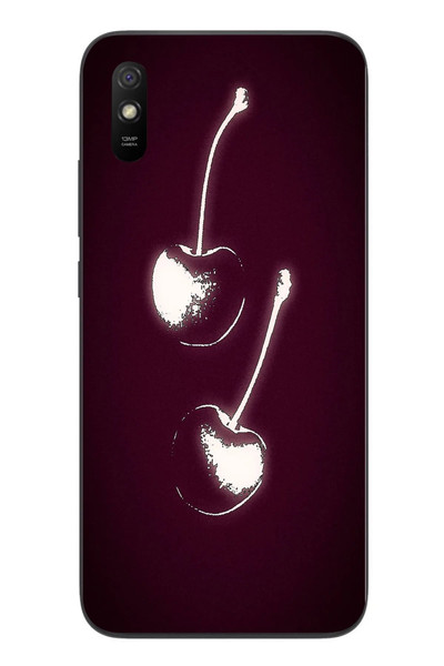 Le Balvo Redmi 9A Uyumlu İki Kiraz Baskılı Silikon Kılıf