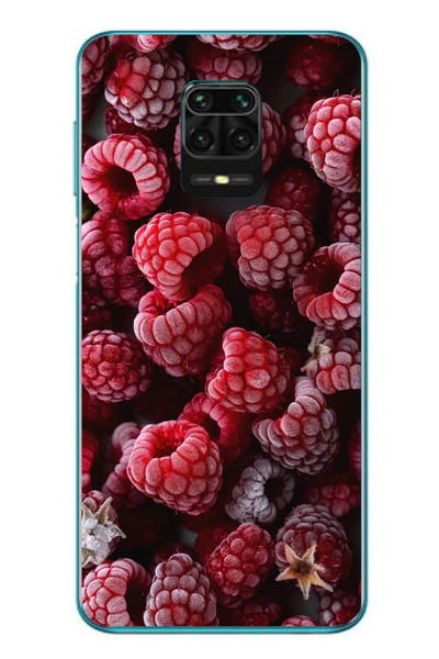 Le Balvo Redmi Note 9s Uyumlu Ahududu Frambuaz Baskılı Silikon Kılıf