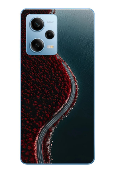 Le Balvo Redmi Note 12 Pro 5G Uyumlu Sonbahar Yolu Baskılı Silikon Kılıf