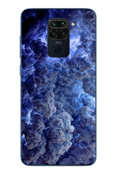 Le Balvo Redmi Note 9 Uyumlu Mor Bulutlar Baskılı Silikon Kılıf