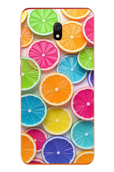 Le Balvo Redmi 8A Uyumlu Renkli Lime Dilimler Baskılı Silikon Kılıf