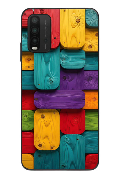 Le Balvo Redmi 9T Uyumlu Renkli Tahtalar Baskılı Silikon Kılıf