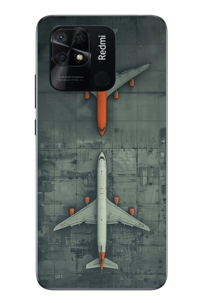 Le Balvo Redmi 10C Uyumlu İki Uçak Baskılı Silikon Kılıf