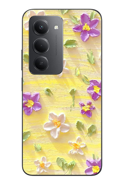 Le Balvo Redmi 15 Uyumlu Mor Papatyalar Baskılı Silikon Kılıf