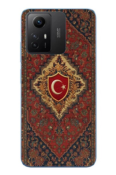 Le Balvo Redmi Note 12S Uyumlu Türkiye Bayraklı Halı Baskılı Silikon Kılıf