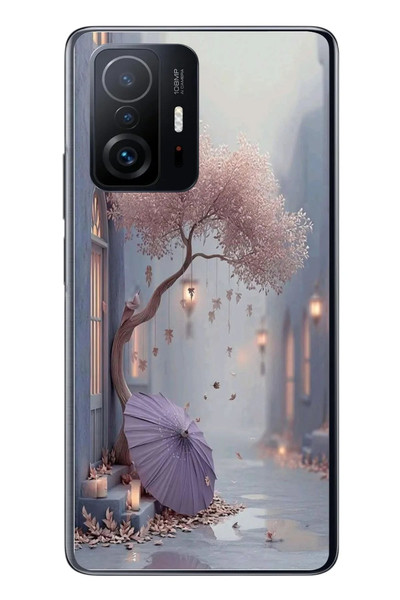 Le Balvo Xiaomi Mi 11 T-11 T Pro Uyumlu Mor Lamba Altı Baskılı Silikon Kılıf