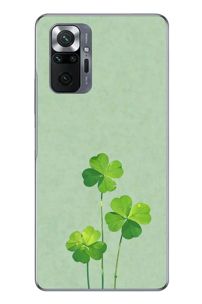 Le Balvo Redmi Note 10 Uyumlu Üçlü Yonca Baskılı Silikon Kılıf