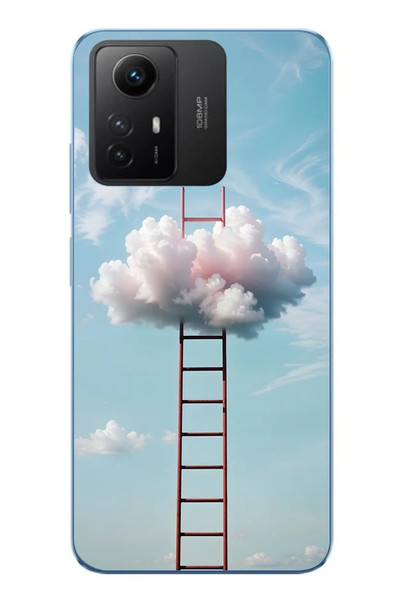 Le Balvo Redmi Note 12S Uyumlu Buluta Çıkan Merdiven Baskılı Silikon Kılıf