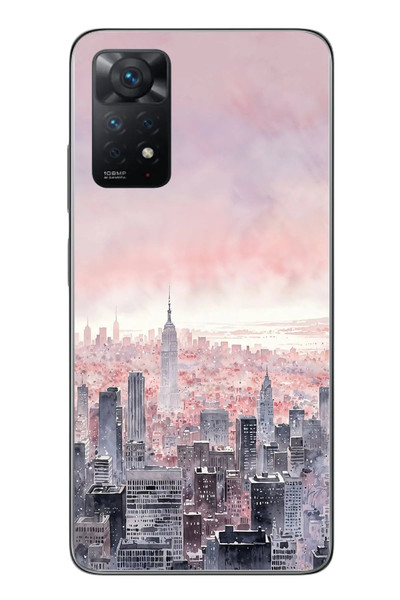 Le Balvo Redmi Note 11 Pro 4G Uyumlu Gökdelenler Baskılı Silikon Kılıf