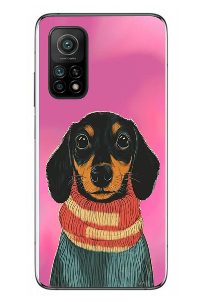 Le Balvo Xiaomi Mi 10 T Uyumlu Sevimli Siyah Köpek Baskılı Silikon Kılıf