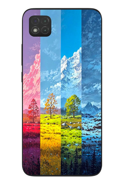 Le Balvo Redmi 9C Uyumlu Dört Mevsim Manzara Baskılı Silikon Kılıf