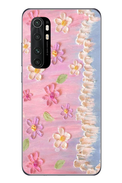 Le Balvo Xiaomi Mi 10 Lite Uyumlu Çiçek Dalgaları Baskılı Silikon Kılıf