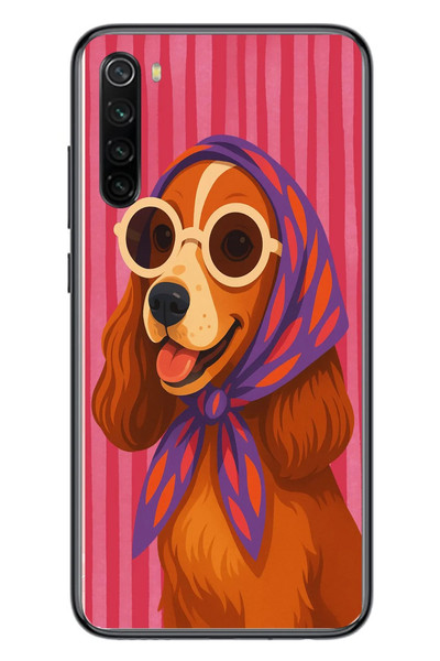 Le Balvo Redmi Note 8 Uyumlu Gözlüklü Köpek Baskılı Silikon Kılıf