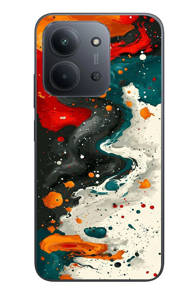Le Balvo Redmi 15C Uyumlu Boya Karışımı Baskılı Silikon Kılıf