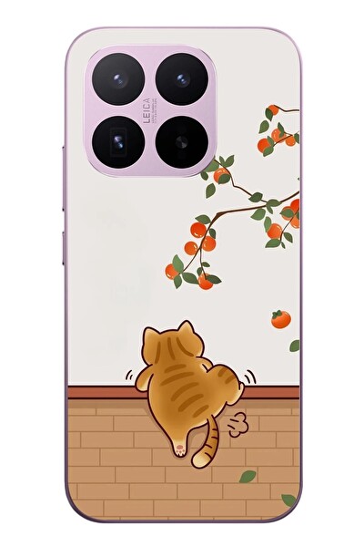 Le Balvo Xiaomi 17T Uyumlu Kedi Tırmanıyor Baskılı Silikon Kılıf