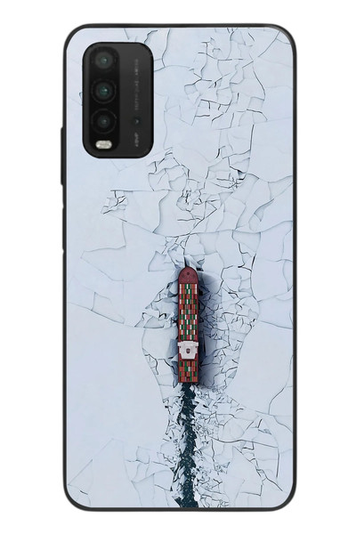 Le Balvo Redmi 9T Uyumlu Yük Gemisi Baskılı Silikon Kılıf