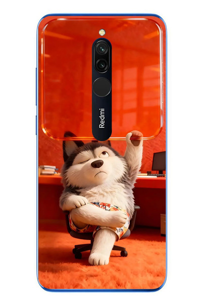 Le Balvo Redmi 8 Uyumlu Keyifli Köpek Baskılı Silikon Kılıf