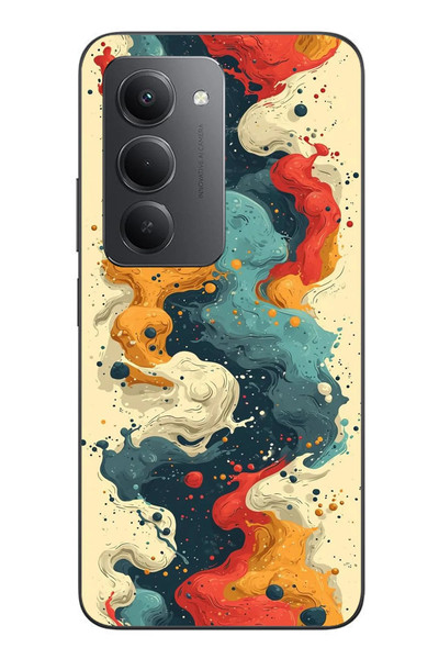 Le Balvo Redmi 15 Uyumlu Ahenkli Boya İzleri Baskılı Silikon Kılıf