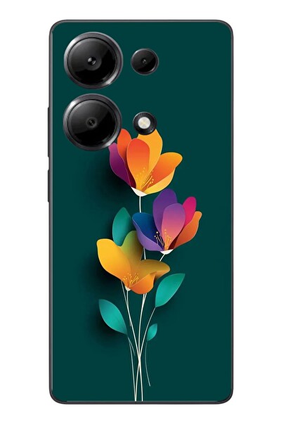 Le Balvo Redmi Note 13 Pro 4G Uyumlu Modernizimin Çicekleri Baskılı Silikon Kılıf