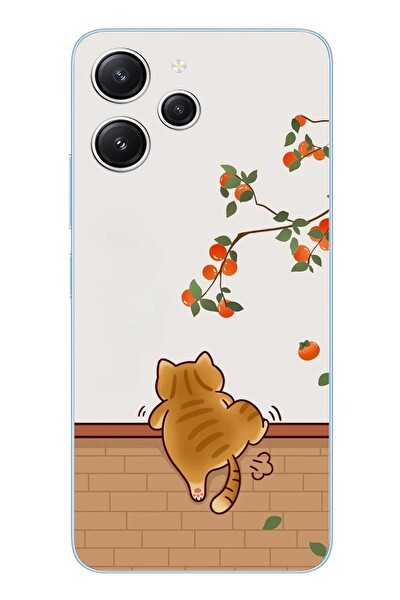 Le Balvo Redmi 12 Uyumlu Kedi Tırmanıyor Baskılı Silikon Kılıf