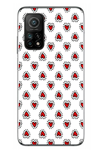 Le Balvo Xiaomi Mi 10 T Uyumlu Kalp Çizgisi Baskılı Silikon Kılıf