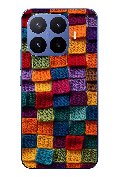 Le Balvo Xiaomi 17T Pro Uyumlu Kare Örgüler Baskılı Silikon Kılıf