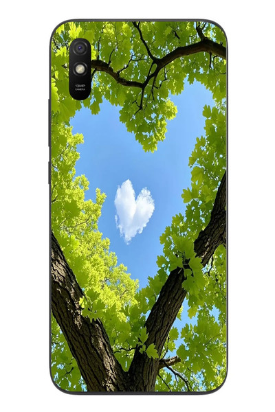Le Balvo Redmi 9A Uyumlu Kalpli Ağaç Baskılı Silikon Kılıf