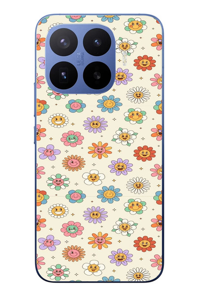 Le Balvo Xiaomi 17T Pro Uyumlu Gülen Çiçekler Baskılı Silikon Kılıf