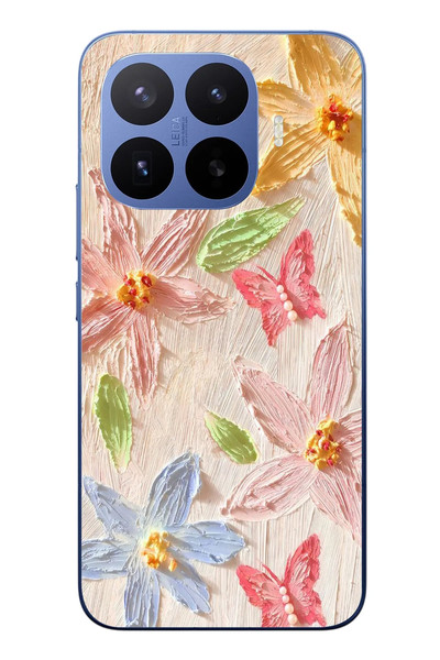 Le Balvo Xiaomi 17T Pro Uyumlu Kelebekli Papatya Baskılı Silikon Kılıf