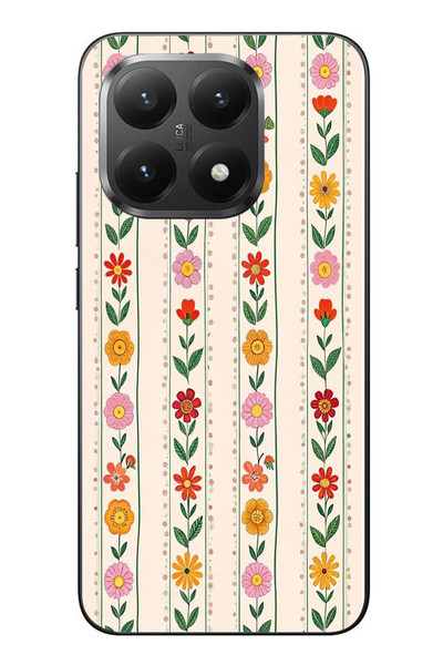 Le Balvo Xiaomi Mi 15T Uyumlu Çiçekler ve Yaprakları Baskılı Silikon Kılıf