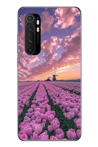 Le Balvo Xiaomi Mi 10 Lite Uyumlu Lale Bahçesi Baskılı Silikon Kılıf