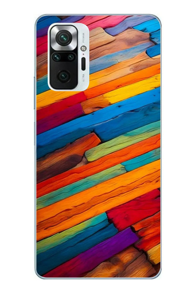 Le Balvo Redmi Note 10 Pro Uyumlu Renk Geçişleri Baskılı Silikon Kılıf