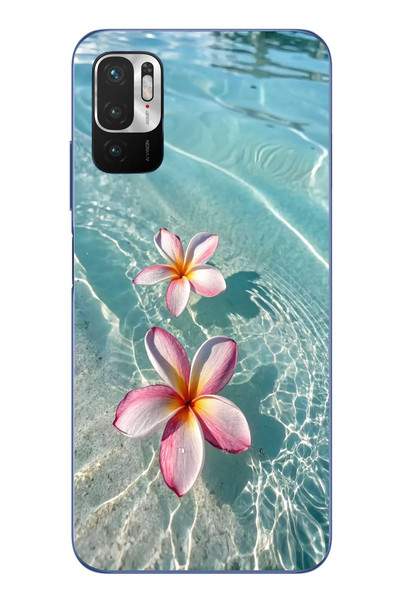 Le Balvo Redmi Note 10 5G Uyumlu Denizde Çiçekler Baskılı Silikon Kılıf
