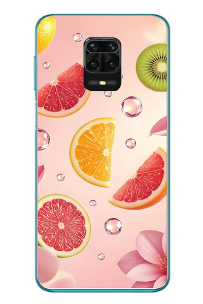 Le Balvo Redmi Note 9s Uyumlu Meyve Dilimleri Baskılı Silikon Kılıf