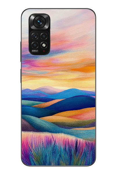 Le Balvo Redmi Note 11 - 11s Uyumlu Renkli Pastel Günbatımı Baskılı Silikon Kılıf