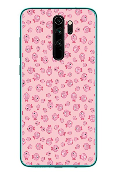 Le Balvo Redmi Note 8 Pro Uyumlu Pembe Balıklar Baskılı Silikon Kılıf