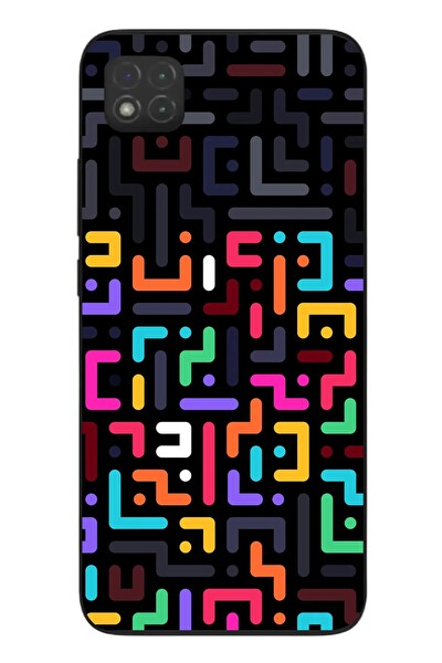 Le Balvo Redmi 9C Uyumlu Renkli Karışık Çizgiler Baskılı Silikon Kılıf