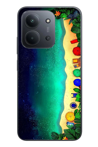 Le Balvo Redmi 15C Uyumlu Tatil Kumsal Gecesi Baskılı Silikon Kılıf