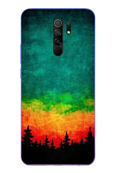 Le Balvo Redmi 9 Uyumlu Orman Gecesi Renkli Baskılı Silikon Kılıf